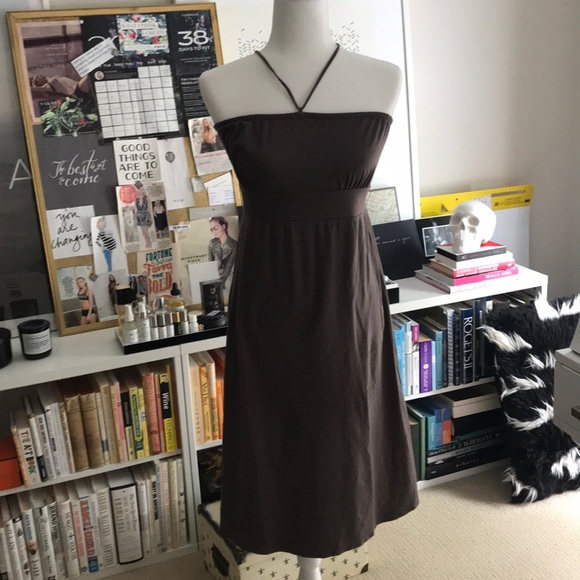 New Theory Tie-Neck Halter Style Jersey Dress - Picture 2 of 6